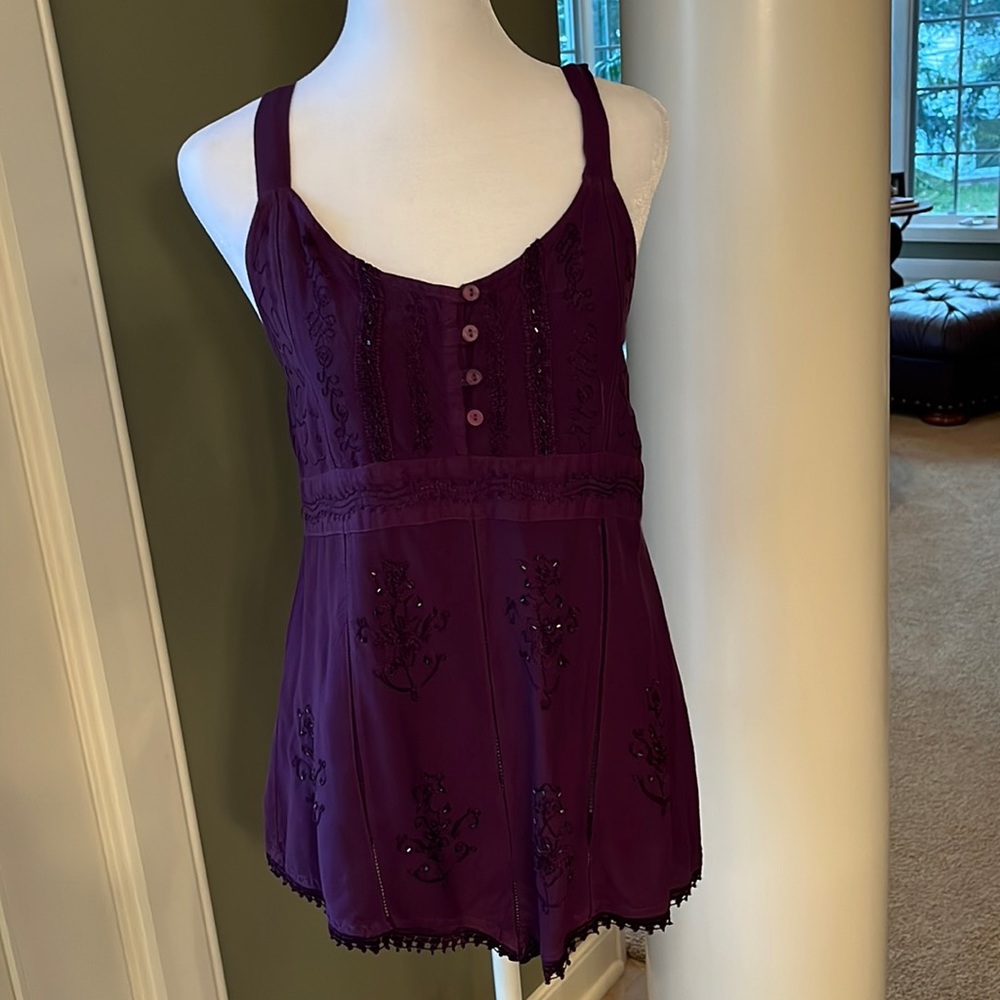 New purple beaded top size S